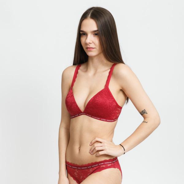Podprsenka Calvin Klein CK ONE Lightly Lined Triangle vínové
