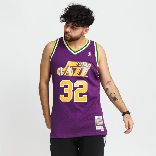 Dres Mitchell & Ness Swingman Jersey Utah Jazz Karl Malone fialový