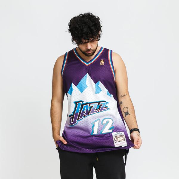 Dres Mitchell & Ness Swingman Jersey Utah Jazz John Stockton fialový
