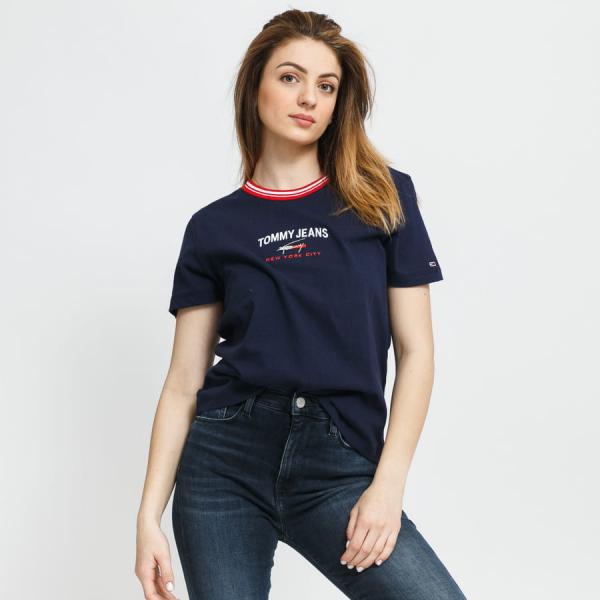 Dámské tričko TOMMY JEANS W Regular Timeless Script Tee navy