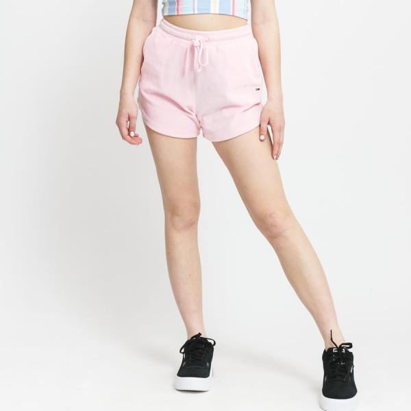 Teplákové šortky TOMMY JEANS W Pastel Velour Short Pink