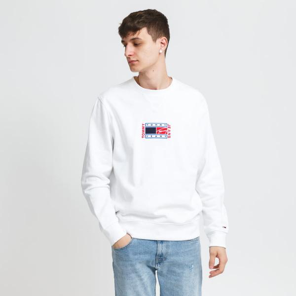 Mikina TOMMY JEANS M Timeless Tommy Crew bílá