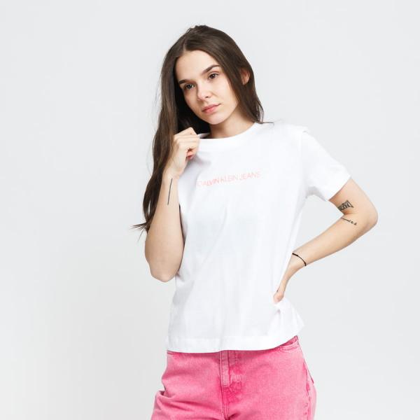 Dámské tričko CALVIN KLEIN JEANS W Shurunken Institution Tee bílé