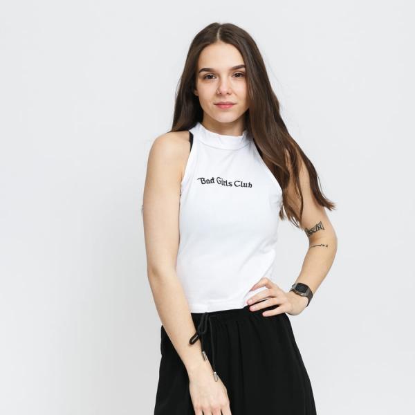 Tílko Urban Classics Ladies Bad Girls Short Top White XS