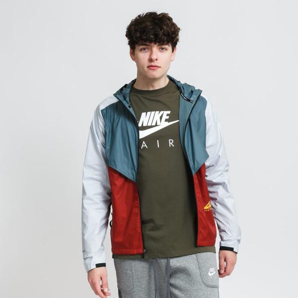 Větrovka Nike M NK SF Windrunner Jacket zelená / vínová / šedá