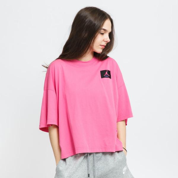 Dámské tričko Jordan W J SS Essential Boxy Tee tmavě růžové