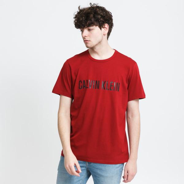 Tričko s krátkým rukávem Calvin Klein SS Crew Neck Tee vínové