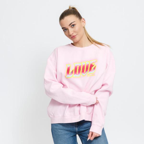 LOVE THEM Womens Crewneck Glow Not Glow Pink
