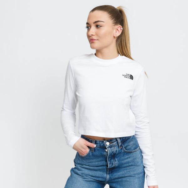 Dámské tričko s dlouhým rukávem The North Face W LS Crop Tee bílé