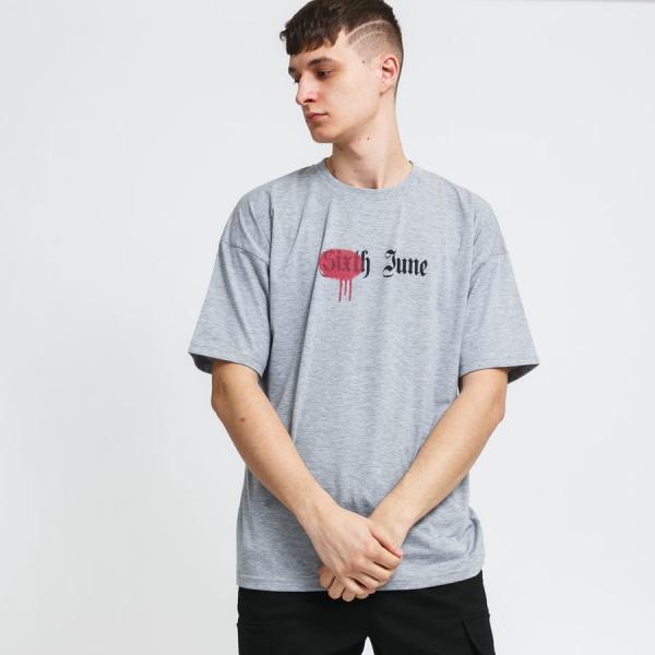 Tričko s krátkým rukávem Sixth June District Tee melange šedé