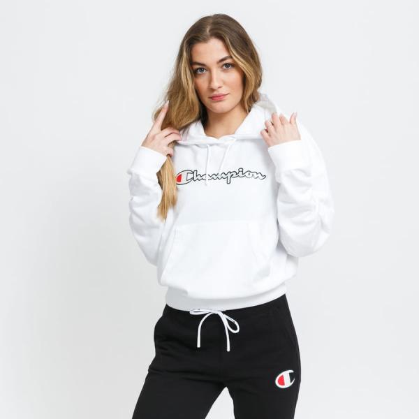 Dámská mikina Champion Vintage Script Logo Cotton Terry Hoodie bílá