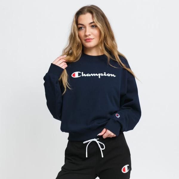 Dámská mikina Champion Vintage Script Logo Cotton Terry Sweatshirt navy