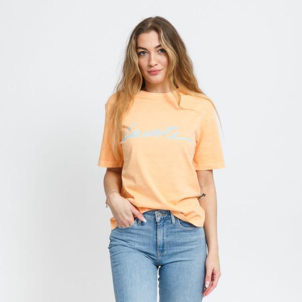 Dámské tričko LACOSTE W Crew Neck Print Lettering Tee Orange