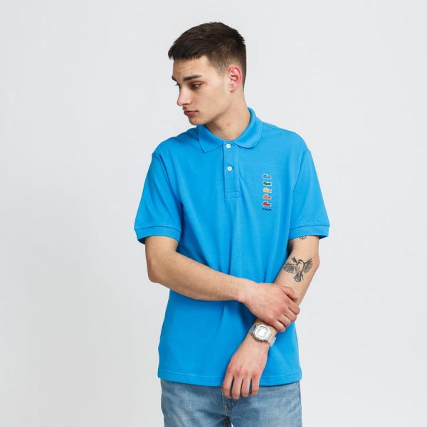 Polo tričko LACOSTE Men’s Lacoste x Polaroid Coloured Crocodiles Classic Fit Polo Shirt Blue