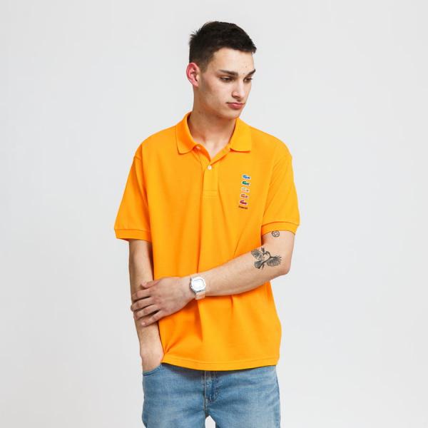 Polo tričko LACOSTE Men’s Lacoste x Polaroid Coloured Crocodiles Classic Fit Polo Shirt Orange