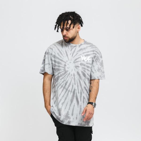 Tričko s krátkým rukávem HUF Haze Brush Tie Dye Tee Grey