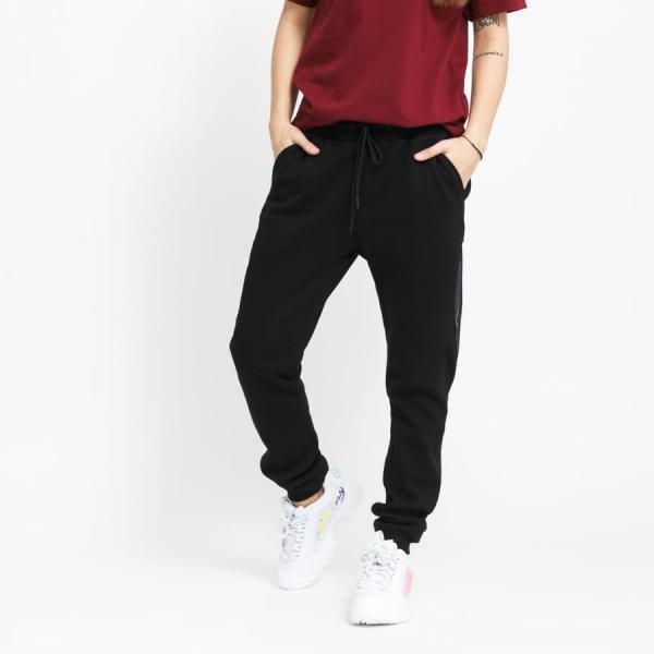 Tepláky Urban Classics Ladies Tech Mesh Side Stripe Sweatpants černé
