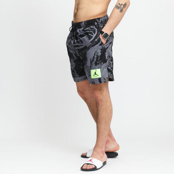 Pánské koupací šortky Jordan M J Flight AOP Poolside Short černé / tmavě šedé