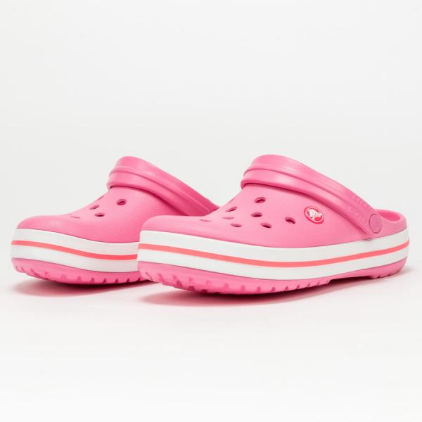 Pantofle Crocs Crocband Pink Lemonade/ White
