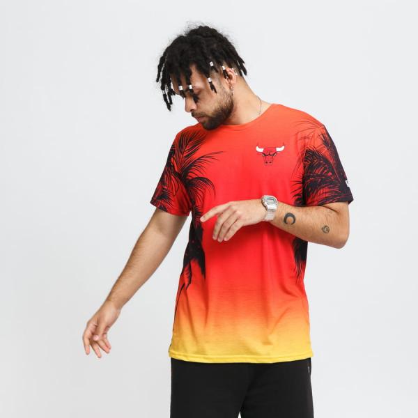 Tričko s krátkým rukávem New Era NBA Summer City Tee Chicago Bulls světle červené / žluté