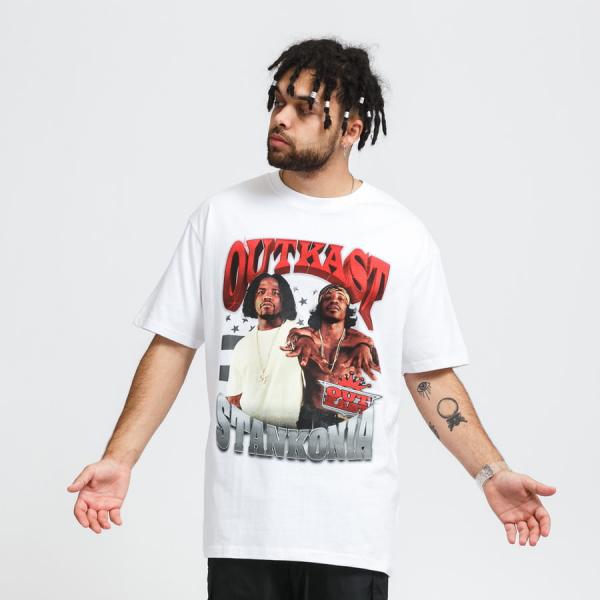 Tričko Urban Classics Outkast Stankonia Oversize Tee White XXL