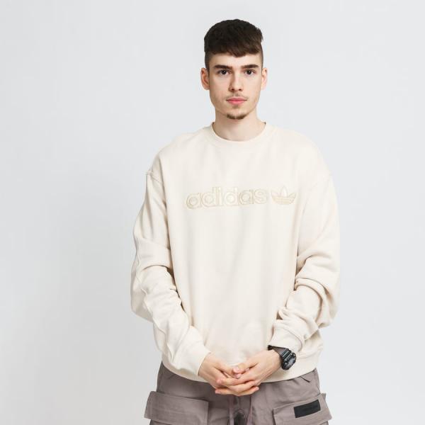 Mikina adidas Originals Embroidered Crew Sweatshirt Creamy