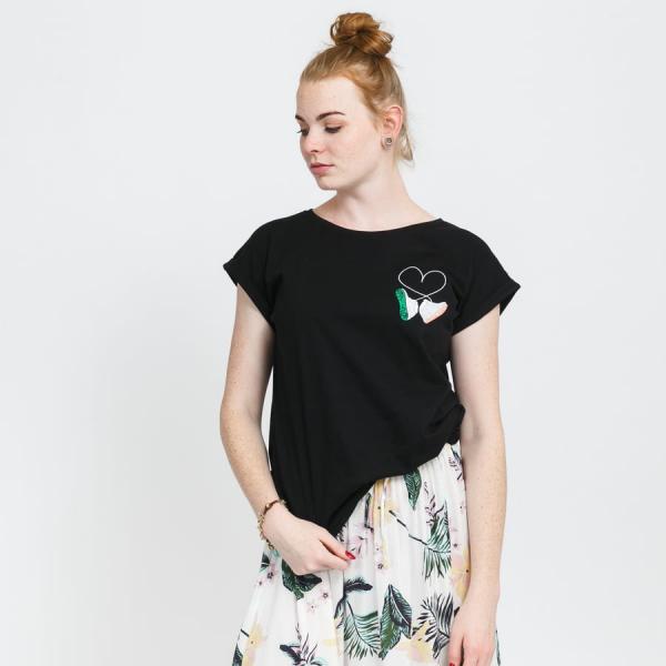 Dámské tričko Urban Classics Ladies Kicks Love EMB Tee Black
