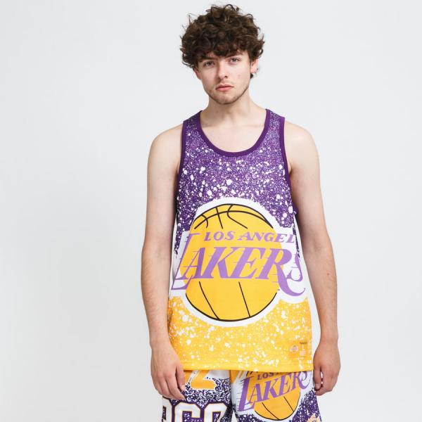 Dres Mitchell & Ness NBA Jumbotron Mesh Tank LA Lakers žlutý / fialový / bílý