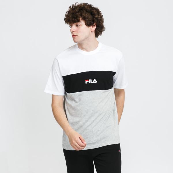 Tričko s krátkým rukávem Fila Men Anoki Blocked Tee šedé / bílé / černé