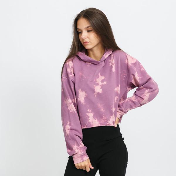 Mikina Urban Classics Ladies Oversized Short Bleached Hoody Purple XS
