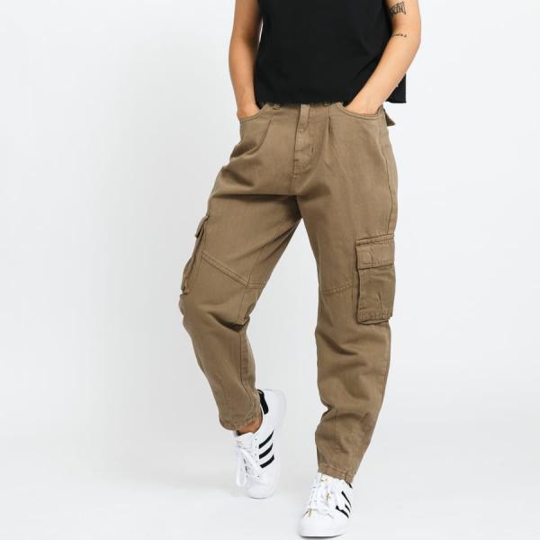 Kalhoty Urban Classics Ladies Ballon Fit Cargo Twill Pants Green W30