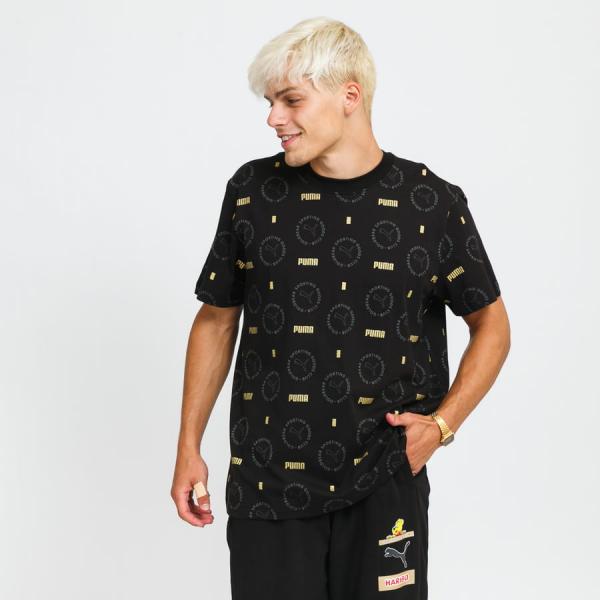 Tričko s krátkým rukávem x Haribo AOP Tee Puma x Haribo AOP Tee černé / zlaté