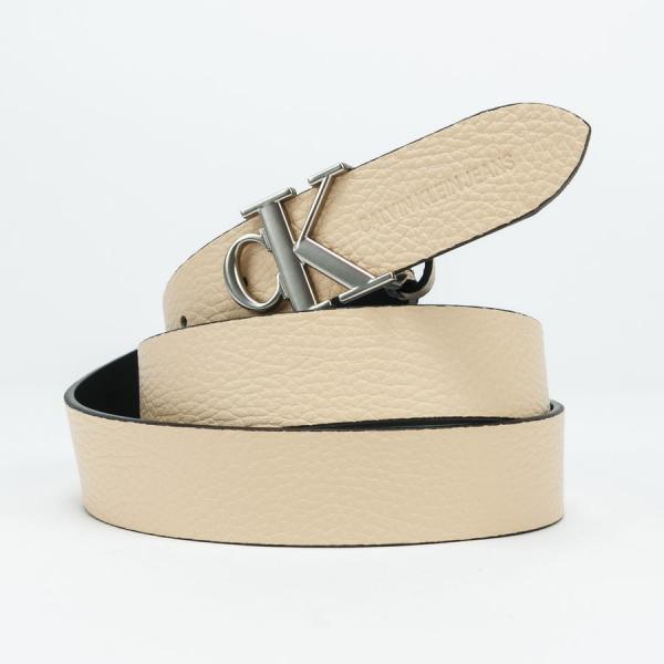Pásek CALVIN KLEIN JEANS Mono Hardware Round béžový