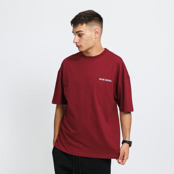 Tričko s krátkým rukávem 9N1M SENSE. Logo T-Shirt vínové