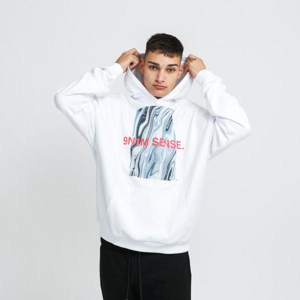 Mikina 9N1M SENSE. Chrome Hoodie bílá