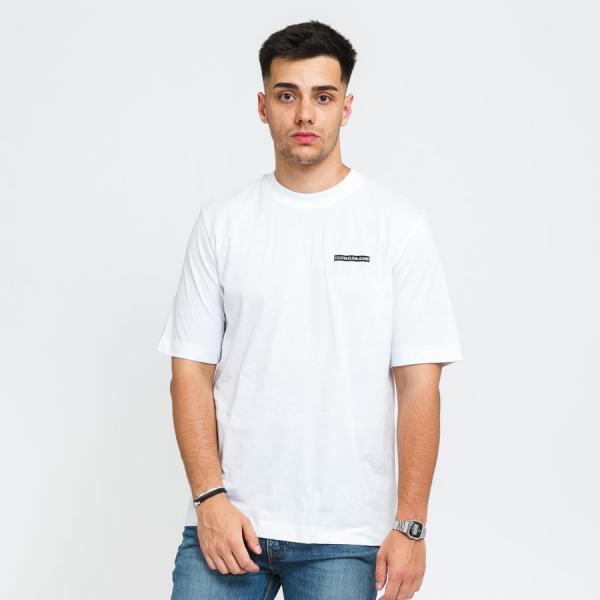 Tričko s krátkým rukávem CALVIN KLEIN JEANS Micro Flock Box Tee bílé