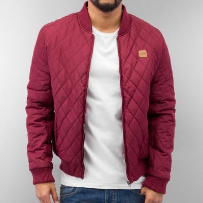 Urban Classics Diamond Quilt Nylon Jacket Burgundy