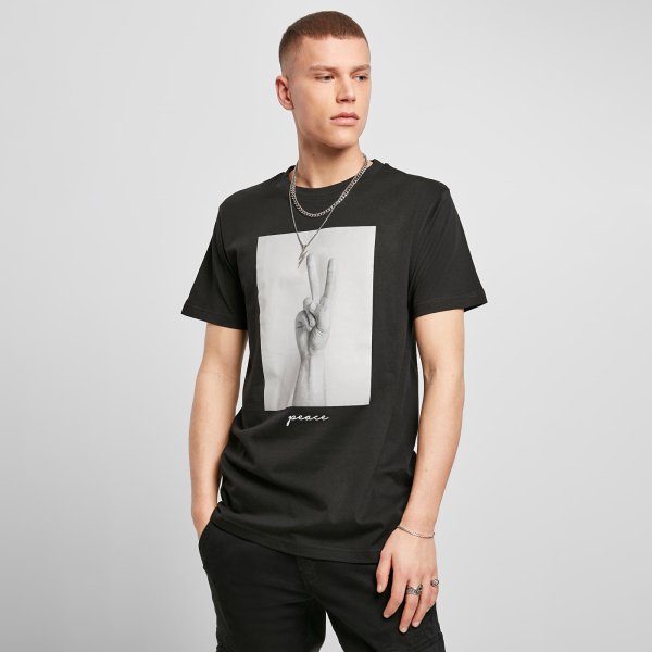Tričko Urban Classics Peace Sign Tee Black S