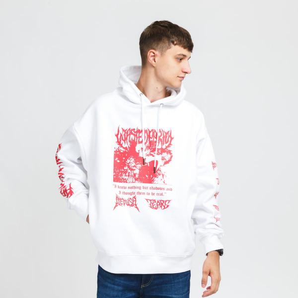 Mikina Wasted Paris Hoodie bílá / červená