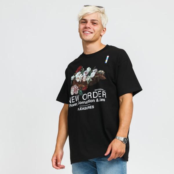 Tričko s krátkým rukávem PLEASURES Power Tee Black