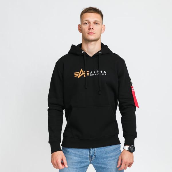 Mikina Alpha Industries Alpha Label Hoodie Black L