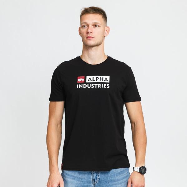 Tričko s krátkým rukávem Alpha Industries Alpha Block Logo Tee Black