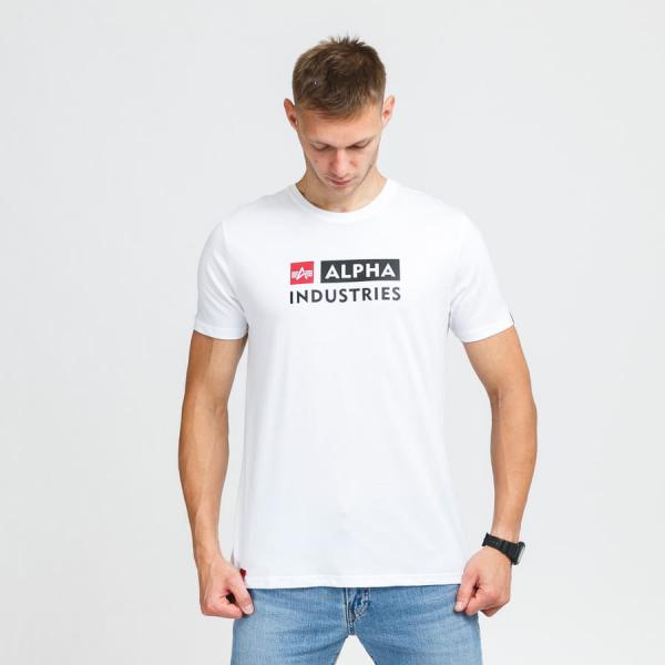 Tričko s krátkým rukávem Alpha Industries Alpha Block Logo Tee White