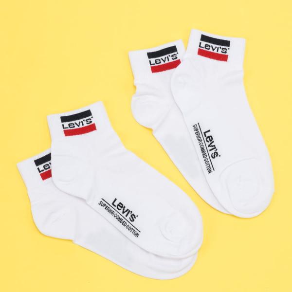 Ponožky Levi's ® 2Pack Mid Cut Sport Logo bílé