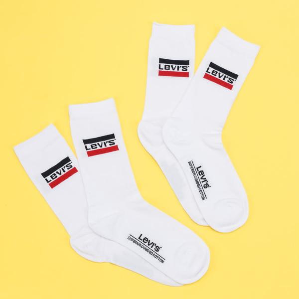 Ponožky Levi's ® 2Pack Regular Cut Sportwear Logo bílé