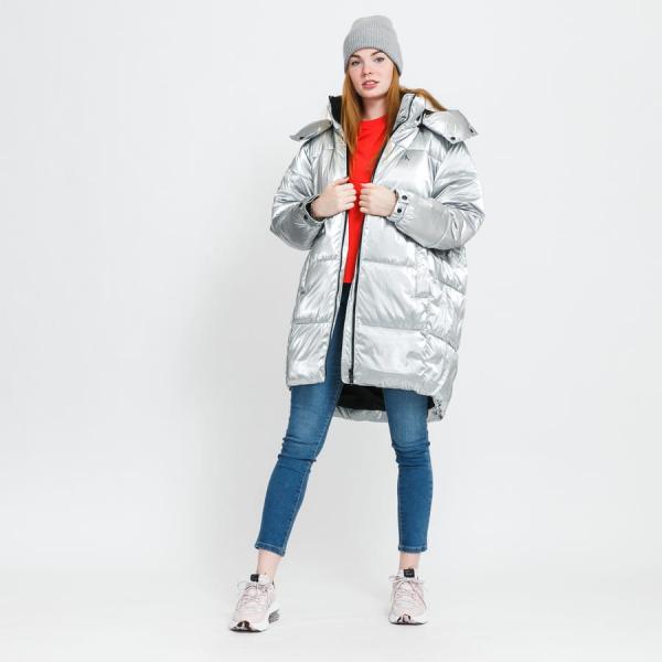 Dámská zimní bunda CALVIN KLEIN JEANS W Cocoon Oversized Fit Silver