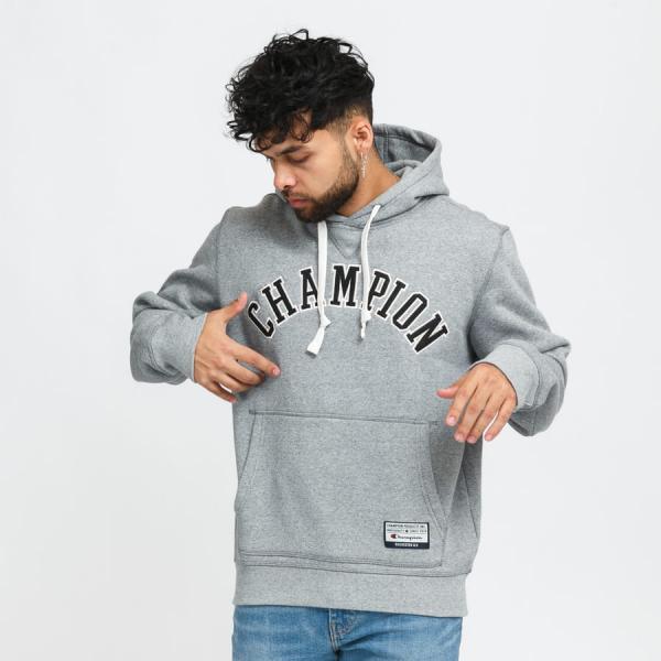 Mikina Champion University Hooded Sweatshirt melange šedá