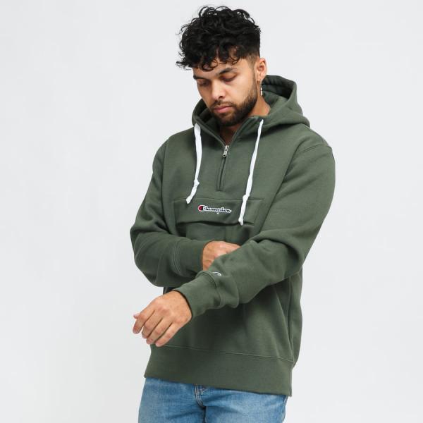 Mikina Champion Half Zip Hooded Sweatshirt olivová