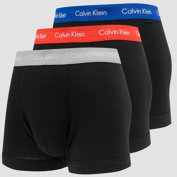 Calvin Klein 3-Pack Trunks Cotton Stretch Blue Royalty/ Grey/ Exotic Coral