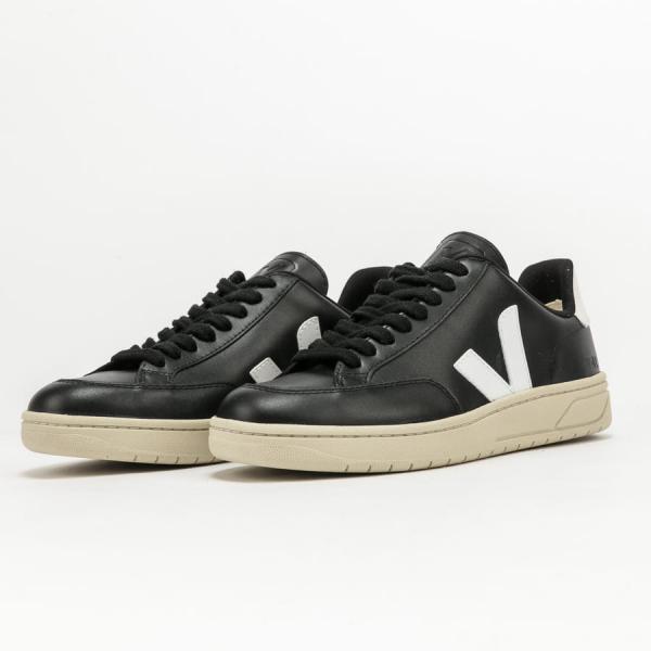 Veja V-12 Leather black_white